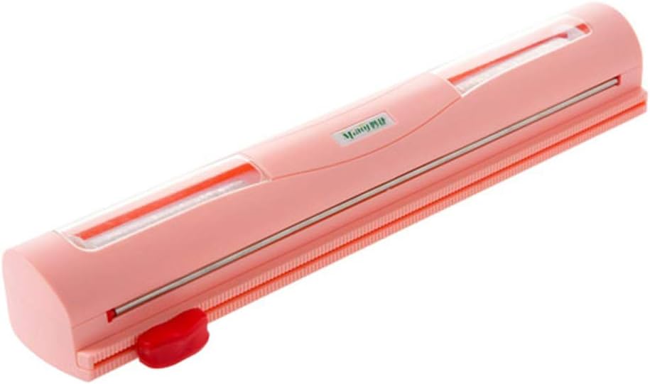 Cling Film Cutter - Reusable Catering Style Plastic Wrap Dispenser Holds Any 30 cm for Cling Film & Foil,Pink