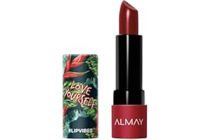 Almay Lip Vibes Lipstick with Vitamin E Oil & Shea Butter, Matte Cream Finish, Hypoallergenic, Love Yourself, 0.14 Oz