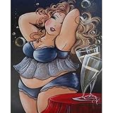 TOOGOO Full Round Drill 5D DIY Diamond Painting Cartoon Fat Woman Embroidery Cross Stitch Home Decor Gift