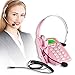 AGPtek Call Center Dialpad Corded Headset Pink Telephone with Tone Dial Key Pad & REDIAL