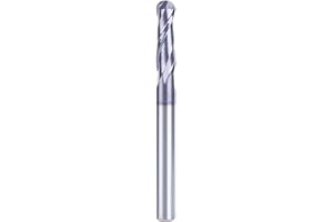 HUHAO Carbide Ball Nose End Mill-2 Flutes End Mill Bits,3/16" Mill Diameter, 3/16" Shank,Tungsten Milling Bit CNC Cutting Too