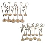 OULII Wooden Table Numbers with Holder Base for Wedding or Home Decoration, 1 to 20, Pack of 20