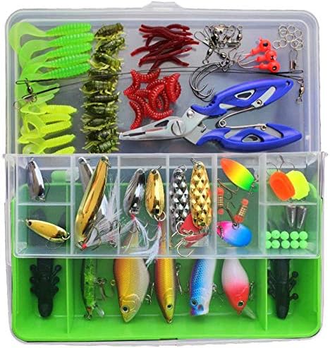 SKEIDO 101 Pcs Fishing Lure Set Hard and Soft Bait Hook with Tackle Box  price in UAE | Amazon UAE | kanbkam