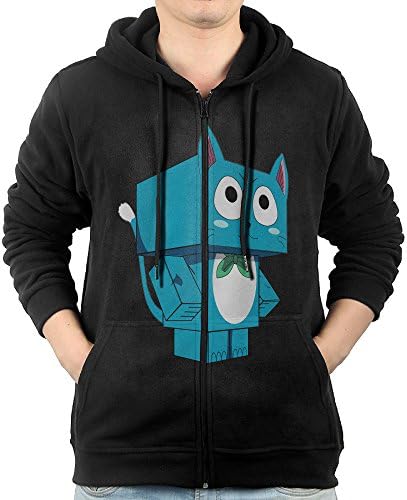 Boyfriend 3D Happy Cat Anime Fairy Tail Full Zip Hooded Pullover Hoodies