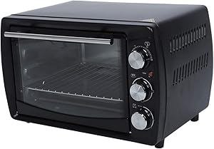 Countertop Oven, 20L Stainless Steel Toaster Oven with Timer, Bake Pan, Broil Rack & Toasting Rack 1300W of Power Hot Air Fryer Oven for Pizza, Chicken, Cookies