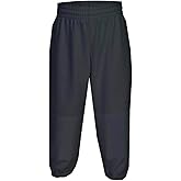 Martin Sports Youth Pull Up Baseball/Softball Pants, Black, Grey or White, XS-XL