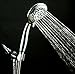 Handheld Shower Head, WASSERN High Pressure 6setting 67Jets Rainfall Massage Spa Flexible Extra Long 80'' Stainless Steel Hose Angle Adjustable Bracket 4'' Chrome