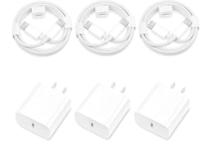 wamaxlink iPhone 16 15 Charger Fast Charging, 3 Pack PD 20W USB C Wall Charger Block with 6FT USB C to C Charging Cable for iPhone 16/16 Plus/16 Pro/16 Pro Max/15/15 Plus/15 Pro/15 Pro Max, iPad Pro