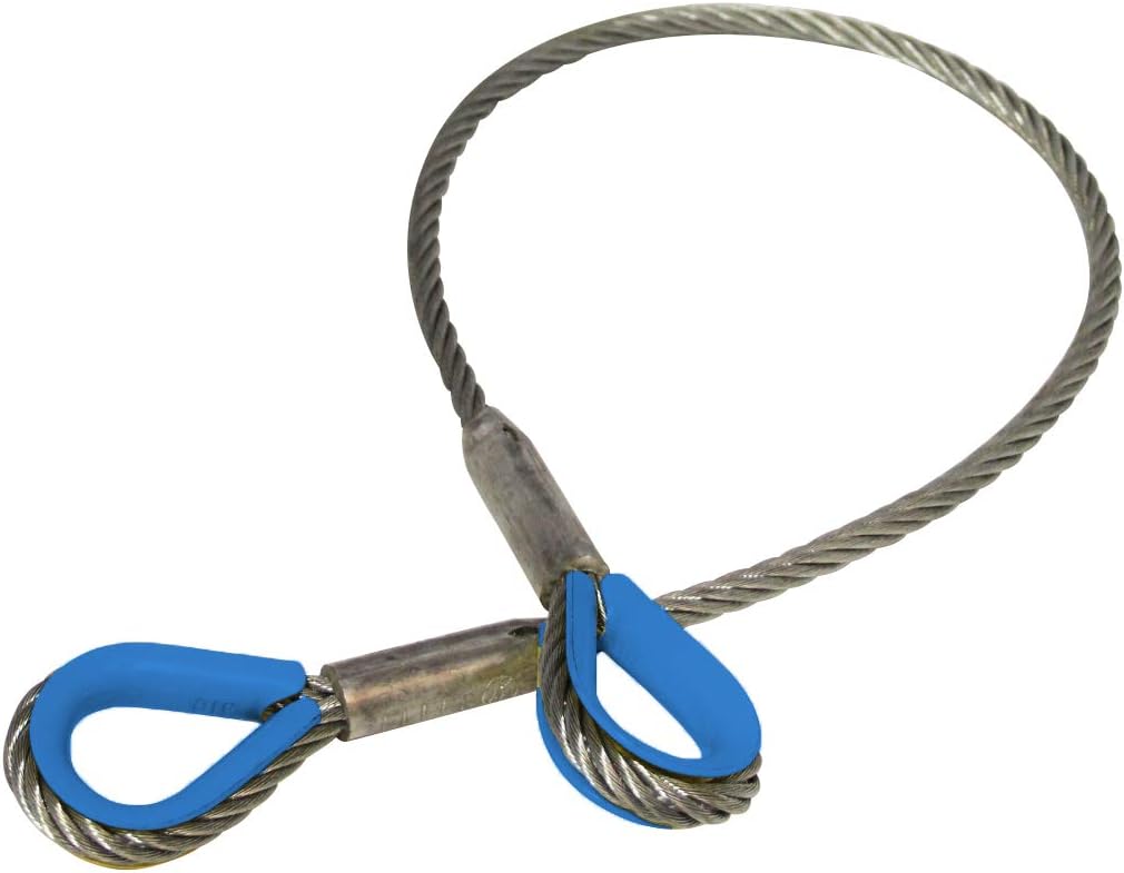ELLER !2-Pack Steel; Wire Rope Sling; 1t; wl 1.5m; blue