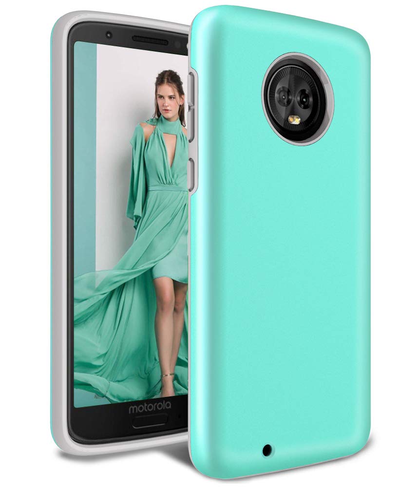 Moto G6 Case, Androgate [Pearl Series] Hybrid Matte Protective Back Cover Bumper Case Motorola Moto G 6th Generation (2018), Mint