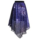 SAYM Women Pleated Chiffon Galaxy Cosmic Digital Printed Skirts