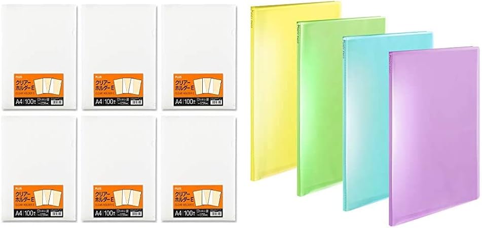 Amazon セット買い プラス クリアファイル クリアホルダー E 0 18mm 透明 クリアー Fl 270ho 138 6 計600枚 ファイル クリアファイル 縦 ポケット Pasty Petit フルーツスカッシュ 4色組 クリアホルダー 文房具 オフィス用品