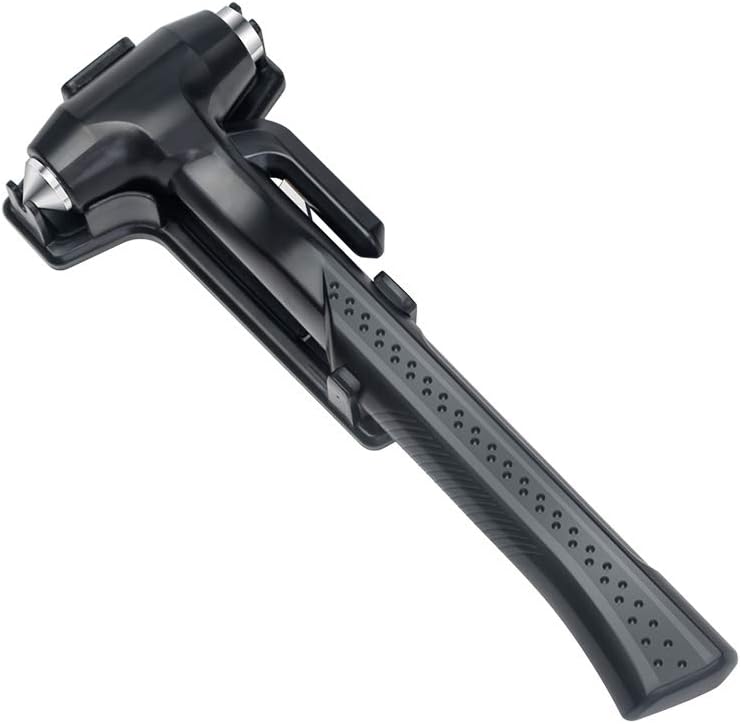 Ebow Safety Hammer Multi Function Car Saving Hammer with Window Breaker and Smooth Safety Belt Cutter 3-in-1 Emergency Escape Tool for Car (Black)