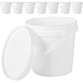 AKOLAFE 8 Pack Paint Bucket for Painting Plastic 3 Quart Paint Cans Touch Up Paint Containers with Lids & Handles 3/4 Gallon Paint Can Paint Storage Containers Empty Paint Cans Paint Pail for Leftover