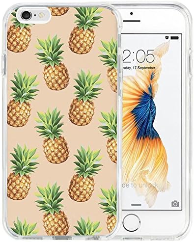 For iPhone 6s Plus Case For iPhone 6 Plus Case TPU Non-Slip High Definition Printing Personalized Pineapple Golden