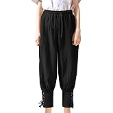 Prebene Boys Renaissance Pirate Ankle Pants, Kids Medieval Viking Costumes Halloween Cosplay Striped Trousers