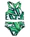 MOOSKINI Womens Printed Leaf Bikini Set Swimsuit (L, Leaf-2)