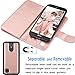 Tekcoo Compatible for LG K20 V/LG K20 Plus/LG Harmony/LG Grace/LG V5 / K10 2017 PU Leather Wallet Case, Luxury ID Credit Card Slots Holder Flip Cover [Detachable Magnetic Hard Case] -Rose Gold