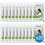 CPAP Mask Wipes | 20 Single Packets for Travel & More | Natural Cleaning Solution for Nasal Pillows, Full Face on BiPAP & Other PAP Devices | Clean Tubing, Machine & Sleep Apnea Supplies & Accessories