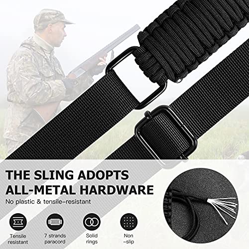 AOOK Paracord Rifle Sling with Swivels, Quick Adjustable Length Rifle