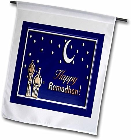 Cool Ramadan Temples With Blue Sky Stars And Moon Decorative Garden Flag for Home Indoor Outdoor Durable Polyester Flag 12 x 18 Double Sides