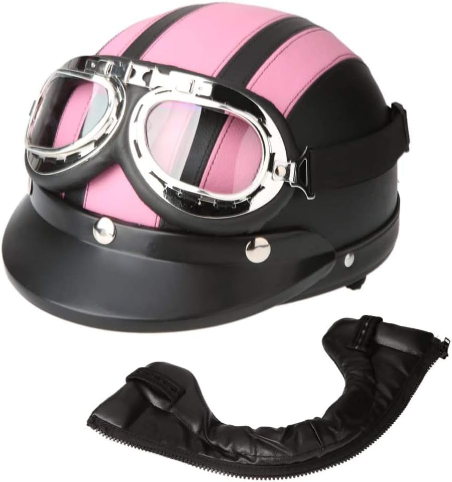 Amazon バイク ヘルメット ハーフ 男女兼用 ハーレー オフロードバイク バイク用品 おしゃれ かっこいい ゴーグル付け 春夏 最新 軽便 半帽 車 バイク