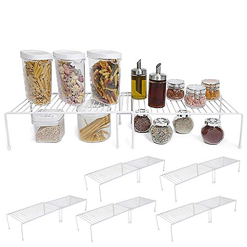 Smart Design Expandable Storage Rack Set of 6 Metal Wire Kitchen
