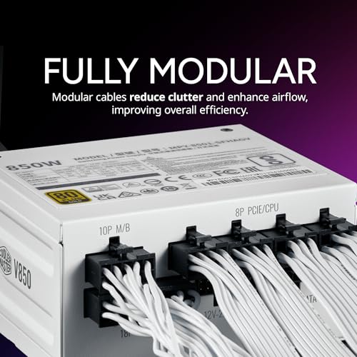 Cooler Master V850 Sfx Gold White Edition Full Modular, 850W, 80+ Gold Efficiency, Atx Bracket Included, Quiet Fdb Fan, Sfx Form Factor, 10 Year Warranty - View 11