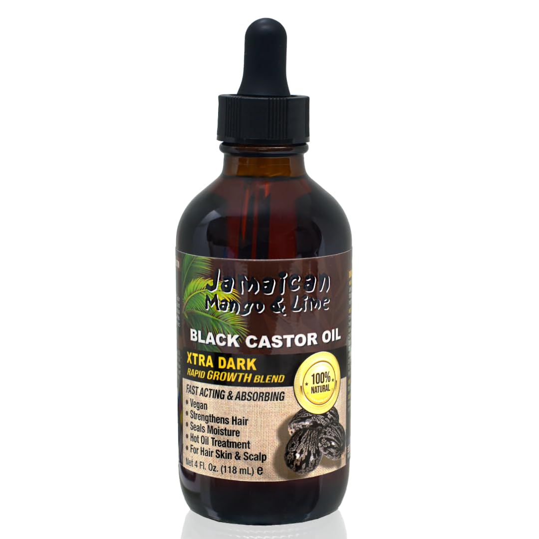 Jamaican Mango & Lime Black Castor Oil - Extra Dark, Organic, 118 ml (Pack of 1)