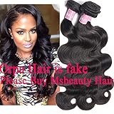 Darlena 8A Brazilian Virgin Hair Body Wave 3 Bundles 16 18 20 inch Virgin Human Hair Bundles Brazilian Hair Weave Total 300 Grams Natural Color