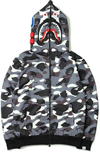 Gayo Bape Black/White yin and yang Mosaic Camouflage Shark Men/Women Hoodie Jacket