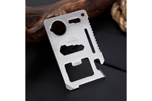 Multi functional survival tool, multifunctional tactical wallet tool with bottle opener (silvery)