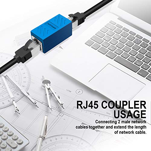 Network Coupler, Ethernet Cable Extender Female to Female, Cat6 Inline Couplerin, Cat5 Connectors, for Cat7/Cat6/Cat5/Cat5e Ethernet Extension Cable (6Pack Blue)