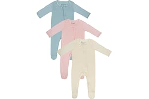 Jimonda Baby Romper Boys Girls Bamboo Pajamas 2-Way Zipper Footed Unisex Zip-Up Sleepers Sleep and Play pjs