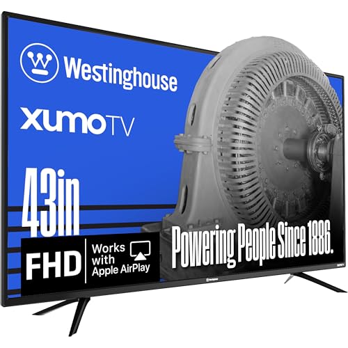 Westinghouse 43-inch Smart TV, FHD 1080P Xumo TV w/Voice Remote, Flat Screen Television w/Dolby Atmos, Bluetooth, Apple AirPlay, Wi-Fi & Mobile Connectivity