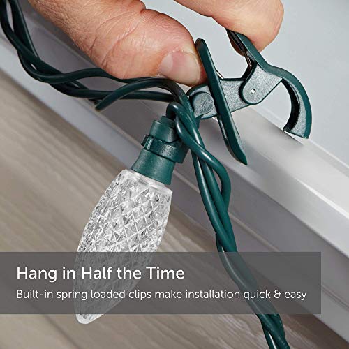 NOMA C9 LED Quick Clip Christmas Lights Builtin ClipOn String
