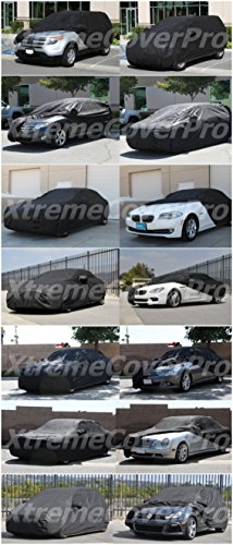 XtremeCoverPro Car Covers Ready fit for 180" - 190" Standard Sedans ?C UV N Environ Resistant Vehicle Accessories ?C Breathable Fabric Indoor/Outdoor Protection (Breathable Series, Black)