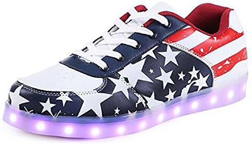 SanHai Kids Boys Girls Toddler Womens Mens Low Help Shoes USB Charging LED Light Up Flashing Sneakers Shoes guoqi43