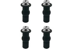 BornFeel Toilet Seat Screws 4 Pack, Universal Fits, 14-16mm Hole, Steel Screws with Rubber Expansion Bolts and Metal Washers