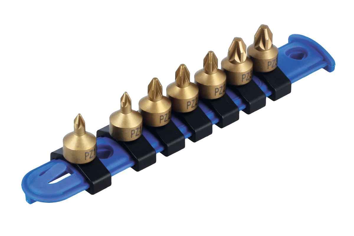 Laser 8665 Low Profile Pozi Drive Socket Bit Set 1/4" D 7pc