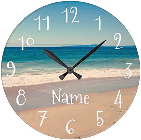 Wall Clocks for Living Room Personalized Beach Scene Nursery Wood Wall Clock for Bedroom 12 Inch