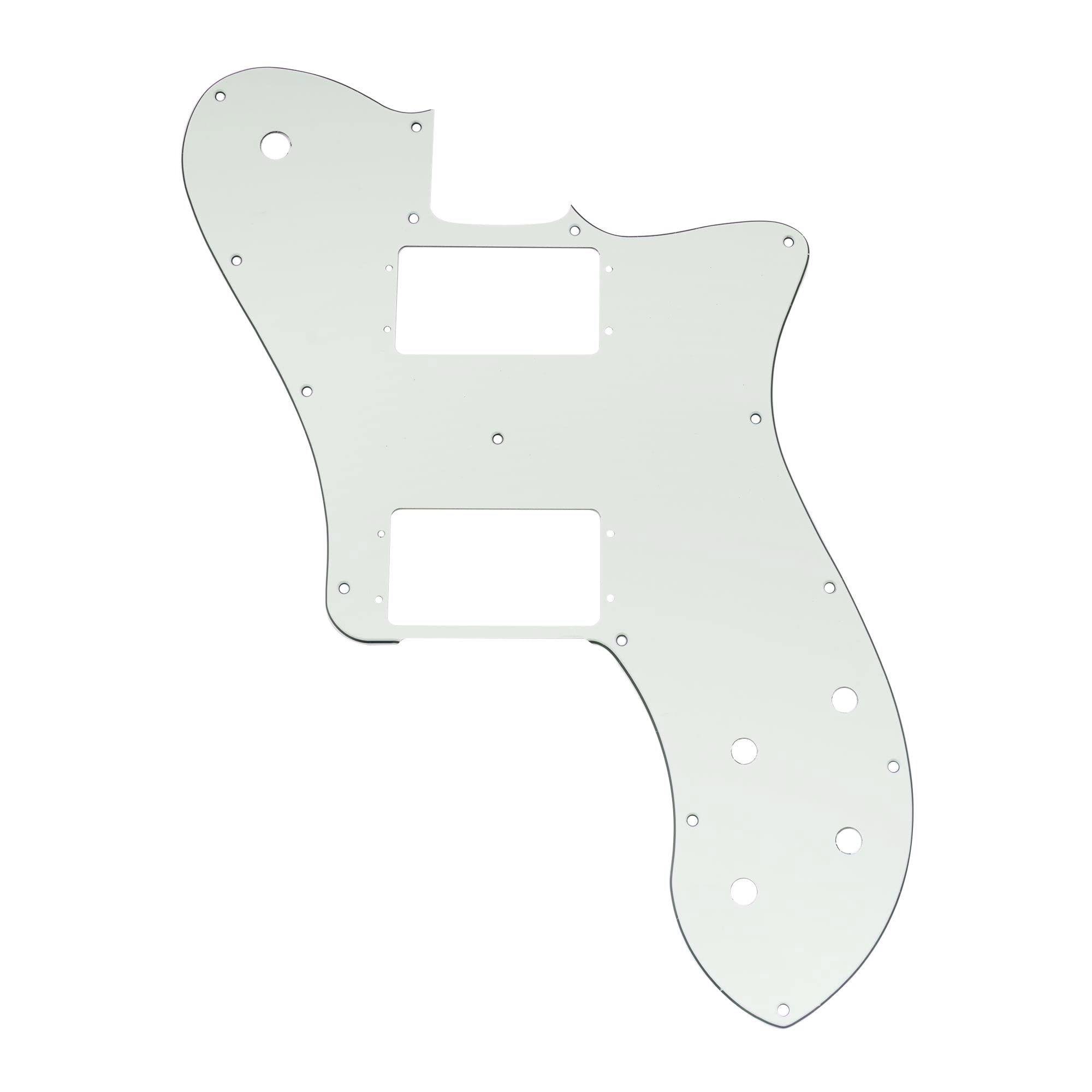Musiclily Pro 15 Holes Wide Range HH Guitar Pickguard for Mexico Fender 72 Tele Deluxe Style Electric Guitar, 3ply Aged White