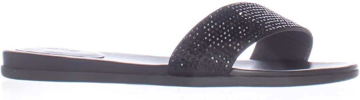 Amazon.com | Michael Michael Kors Women's Eleanor Slide Black Satin Sandal Size 5.5 | Slides