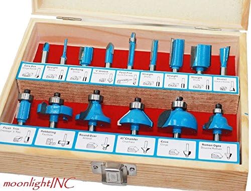 15pc Tungsten Carbide 1/4" inch Shank Router Bits Rotary Power Tool Set