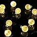 Solar Crystal Ball String Lights,WONFAST Waterproof 20ft 30 LED Crystal Globe Fairy Lights with 2 Modes Crystal Ball Globe Lights for Garden Yard Christmas Decorations(Warm White)