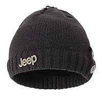 Jeep Winter Warm Twisted Knit Fleece Lined Ski Beanie Black