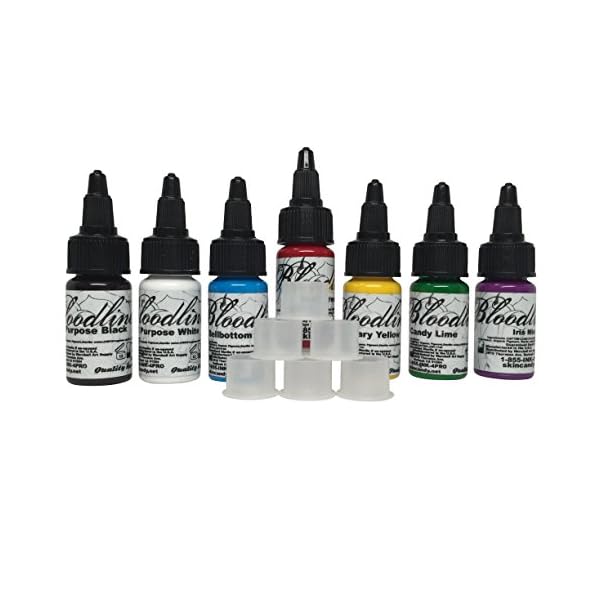 Bloodline Set Best 7 Selling Colors ½ oz + 20 Stable Ink Caps Bundle