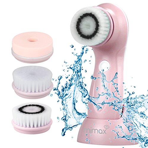 Mimax Facial Brush Electric Rechargeable Waterproof Brushing Kits 2 speeds For Skin Cleansing Exfoliating ,Facial Cleansing Benefits with 3 Brush Heads, Blackhead Remover. - Thumbnail 7