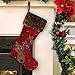 Valery Madelyn 21 inch Luxury Red Gold Christmas Stockings with Reindeer and Fur Cuff, Themed with Tree Skirt (Not Included)