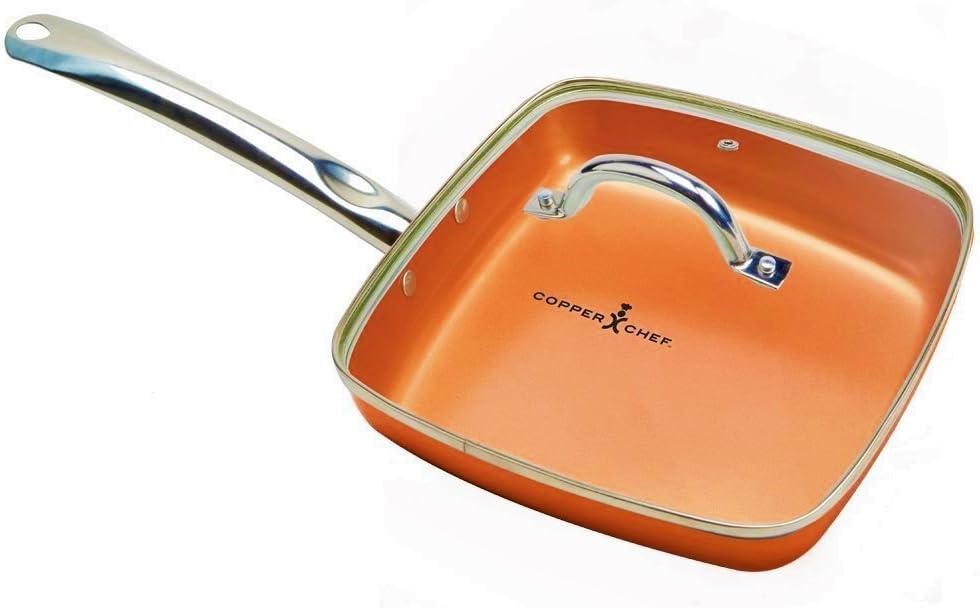Copper Chef 9.5" Square Fry Pan with Lid